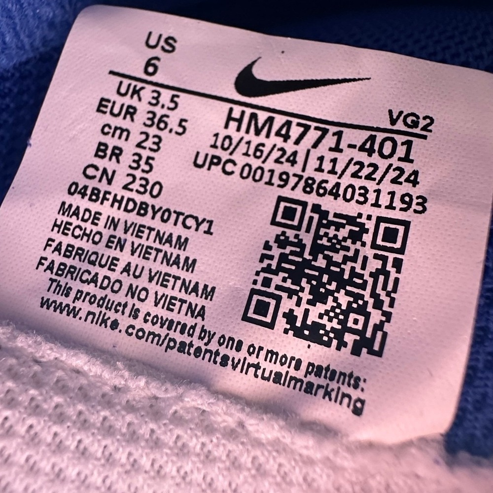 Nike Pacific Sneakers Women 6 Blue Nylon Suede Gum Sole Retro NEW HM4771-401 - Picture 8 of 8